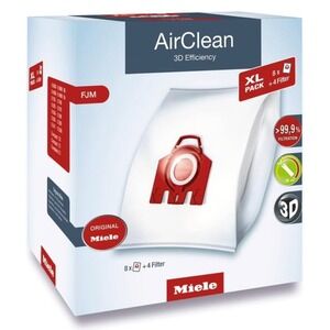 Miele Genuine AirClean XL Pack FJM Vacuum Bags 8 Bags 4 Filters Compact C1 C2